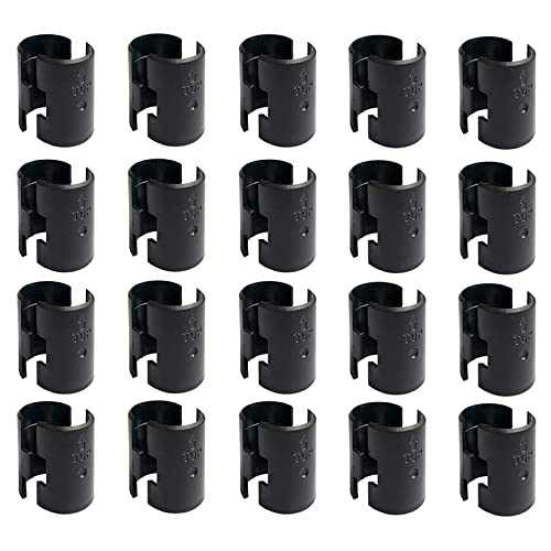 Image of WAFJAMF 40 Pcs 10 Pairs Wire Shelving Shelf Lock Clips for 1 inch Post Black | Durable plastic rack sleeves replacements fits 1 inch metal poles with layer height adjustment stability