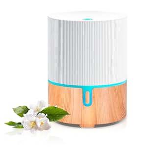 Essential Oil Diffuser Ceramic Electric Aroma Diffuser Aromatherapy Fragrance Humidifier with 7 Colors LED Light Ultrasonic Auto-Off Function for Home Office Yoga