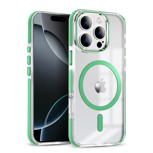 Image of MINTZZ ️ for iPhone 16 Pro Max Case, Compatible with MagSafe, Military-Grade Protection, Yellowing Resistant, Scratch-Resistant TPU Back, Magnetic Phone Case for iPhone 16 Pro Max Green
