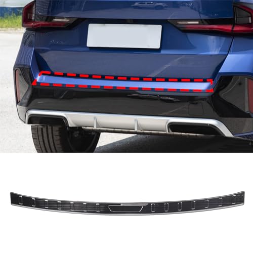 Protection pare-chocs arrière robuste acier inox noir BMW X1 U11 sport