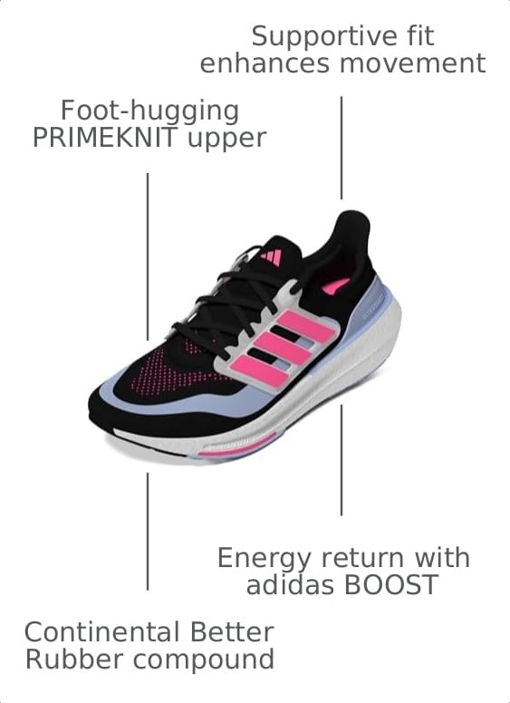 Image of adidas Womens Ultraboost Ultra Boost Light Running Sneakers Shoes - Black
