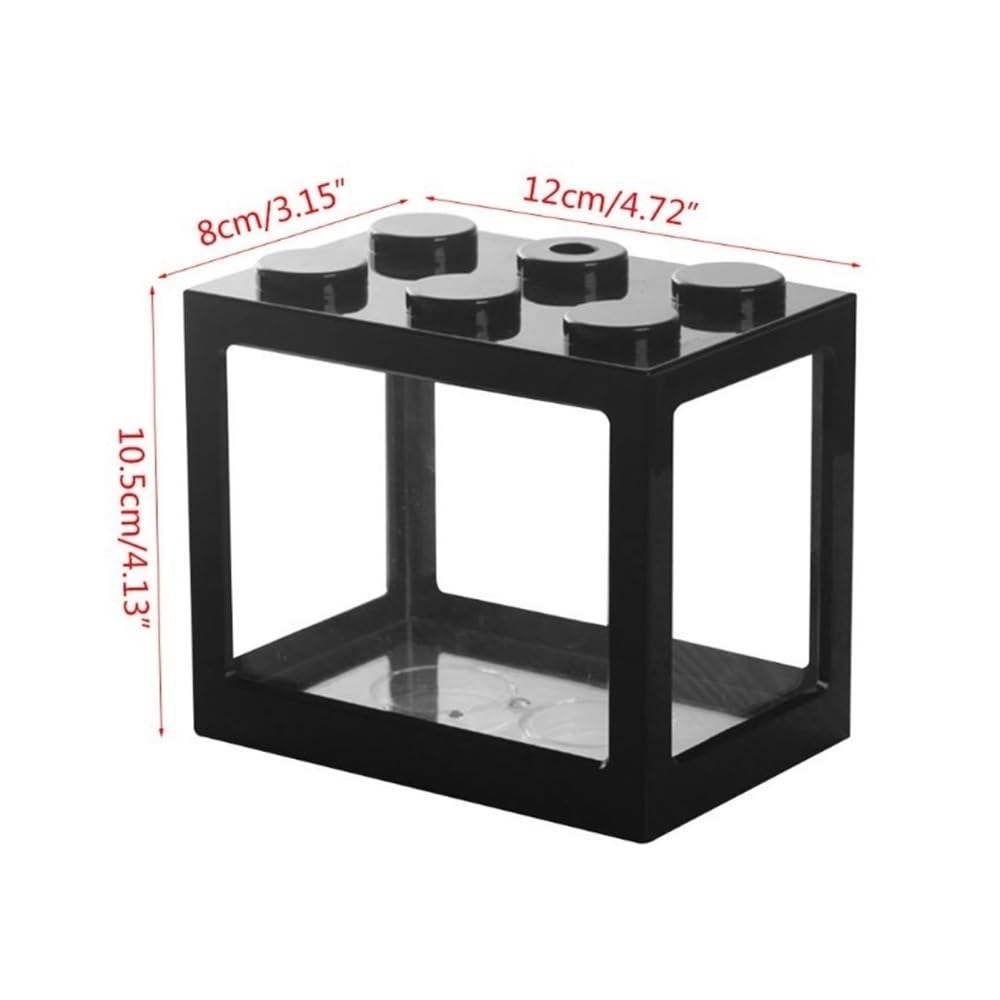 Aquarium Mini-Aquarium-Anzuchtstation aus Acryl mit USB-Anschluss und LED-Beleuchtung – ideal for Zuhause, Büro oder Schreibtisch.(Blue)