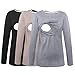 Smallshow Womens 3 Pcs Long Sleeve Maternity Nursing Top X-Large(175/100A) Brown-Black-Grey