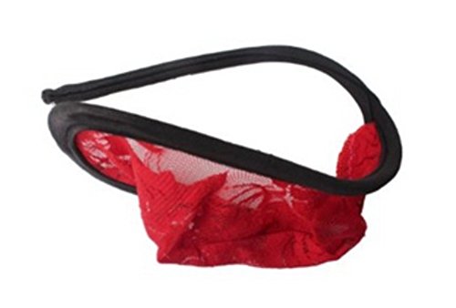 Men's C Shape String Panty Mix Color (Lace Red)
