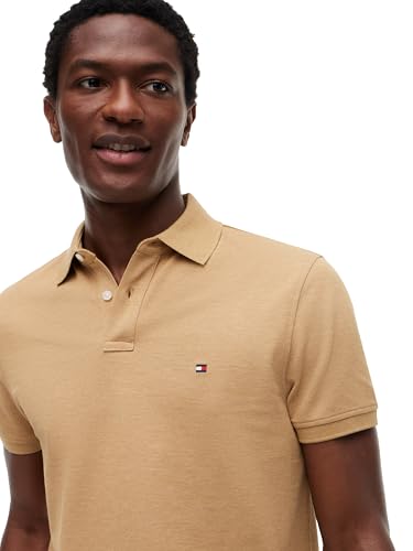 Image of Tommy Hilfiger Men's Short Sleeve Polo Shirts in Regular Fit With Stretch and Organic Pique Cotton