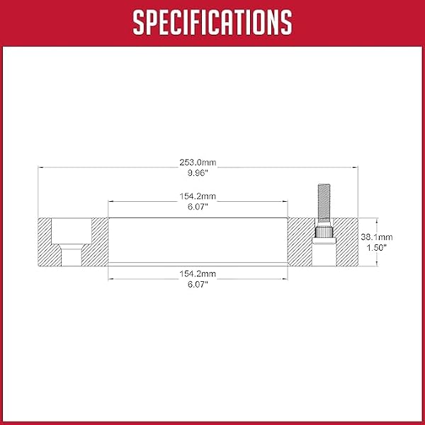Wheel Accessories Parts 2 Pcs Wheel Spacers Adapters 8 on 210mm 8x210mm 1.50 Inch Thick 154.2mm Hub M14x1.5 14x1.5 Thread Stud Fits Chevrolet Silverado GMC Sierra 3500HD Dually Dual Rear Wheels F&R by Wheel Accessories Parts - Image 5