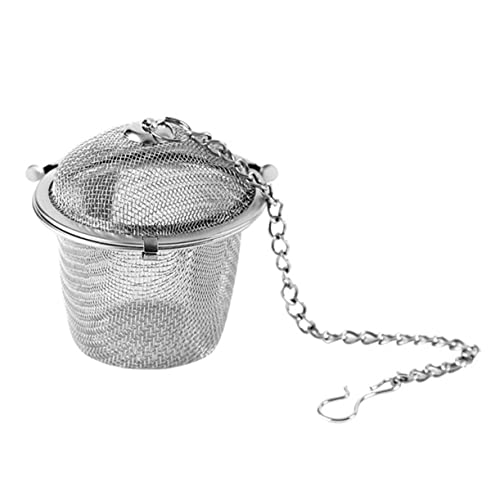 Garneck 1pc Stainless Steel Spice Infuser Multi-function Tea Filter for Loose Tea Herbs and Soup Mesh Decocting Strainer for Kitchen Use
