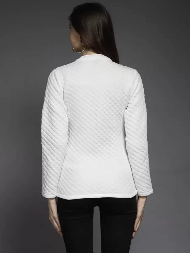 Image of Tandul Black Full Sleeve Solid Jacket for women Stylish Winter Wear Round Neck Jacket for Women & Girls, Zip closer