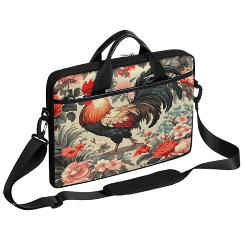 Maletín para Laptop con Estampado Floral Retro, 15 pulgadas