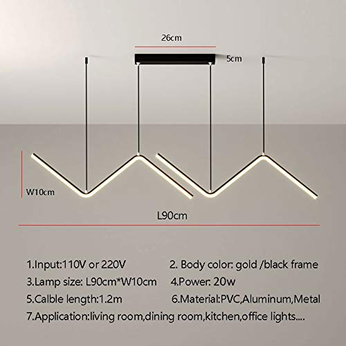 Plafonnier LED design noir idéal pour table de salle à manger - 4