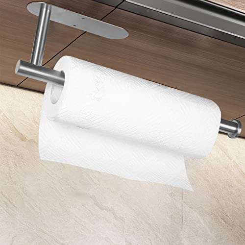 YUET Portarrollo para Papel Higiénico Autoadhesivo para Baños, 33cm Portarrollos Cocina, Toalleros de Acero Inoxidable SUS304, Soporte Rollo Cocina Pared para Baños y Cocinas, Plateado