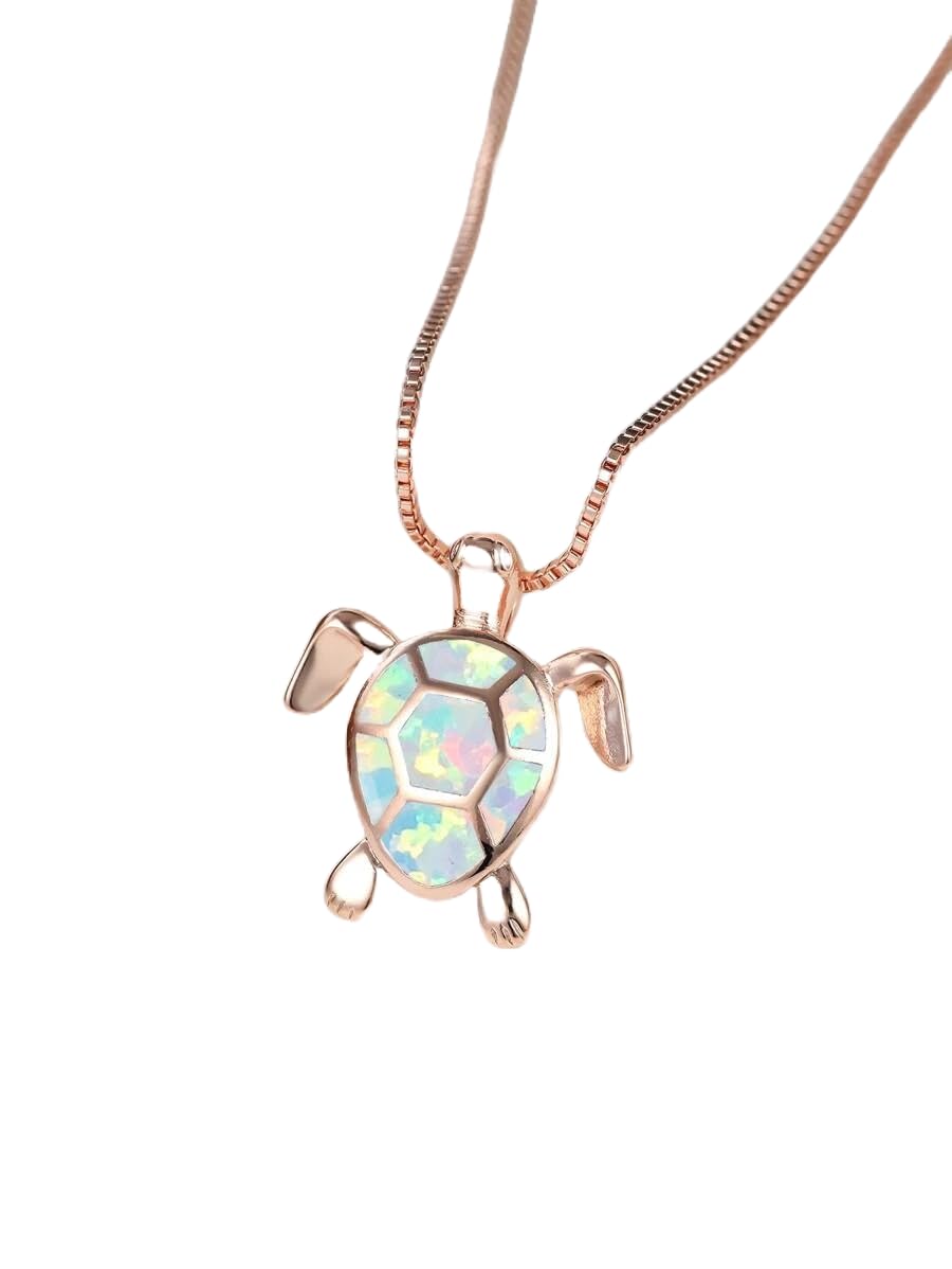 Purple Secret Rose Gold Opal Turtle Necklace for Women, Gift for Girlfriend, Birthday Gift for Women, Ocean Theme Necklace, Gift For Ocean Lover (B0CYQ5ZKXT) Amazon Price History, Amazon Price Tracker