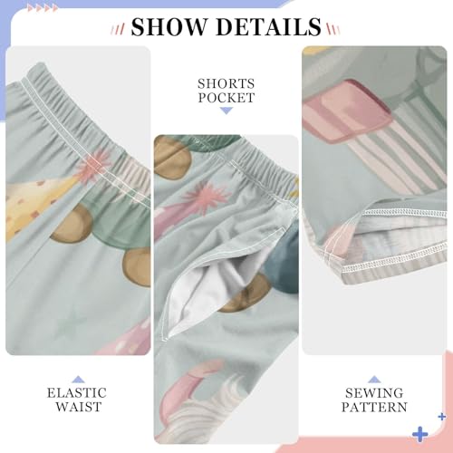 Gnome and Cake Boys Long Pants Soft Trousers Elastic Waist Kids Lounge Bottoms with Pockets S-XL4