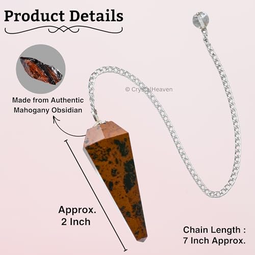 Image of Mahogany Obsidian Pendulum Dowsing Tool - Natural Crystal Pendulum for Spiritual Guidance - Premium Dowser Pendulum for Accurate Divination and Energy Healing - Perfect for Energy Healing and Chakra Balancing - Handcrafted with Precision and Elegance