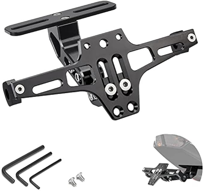 KEMIMOTO Motorcycle License Plate Bracket Fender Eliminator Kit Universal Motorcycle License Plate Holder Mount Motorcycle Tail Tidy