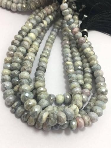 Perles de sillimanite grise facettées 5-7mm pour création de bijoux