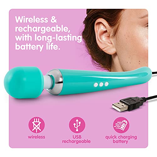 Image of Oliver James Large Wand Massager w / 20 Vibration Modes and 8 Speeds (Green)