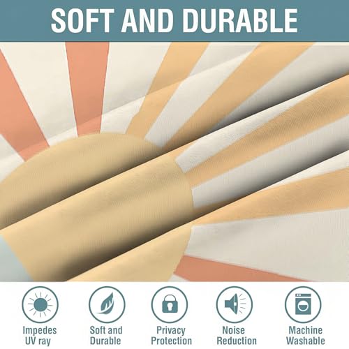 Rideaux occultants design minimaliste soleil orange isolant thermique - 8