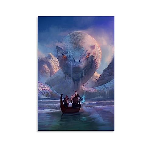 UMCHU Póster clásico de God of War Ragnarok Pintura Decorativa Lienzo Arte de Pared Salón Póster Dormitorio Pintura, Arte de Pared Impresión de Imagen Moderna Decoración de Habitación Familiar 24 x 36