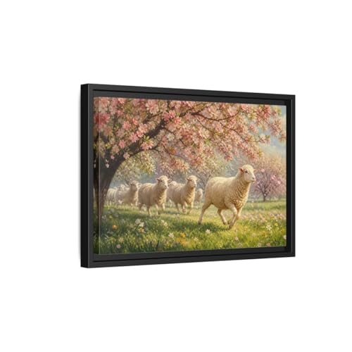 Tableau de salon mouton nature pour embellir un grand mur blanc