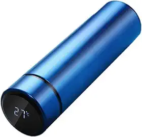 Garrafa Térmica Café, Água C/Sensor De Temperatura Em Led Cor:Azul