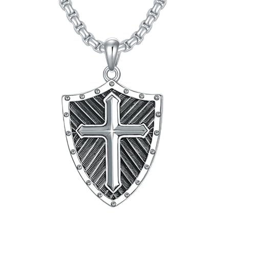 Collier croix tortue en argent pour homme, bijou foi au quotidien