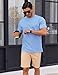COOFANDY Mens Casual T Shirts Short Sleeve Cotton Tee Shirts Daily Wear T-Shirt Breathable Light Blue