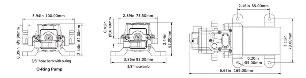 Seaflo 12V 1.2 GPM 35 PSI Water Pressure Diaphragm Pump - Image 2