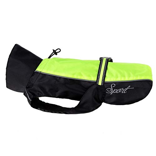 Zunea Wasserdichter Regenmantel für Mittelgroße und Große Hunde Reflektierend Regenjacke Leicht Winddicht Netzfutter Regenschutz Kleidung für Outdoor Wandern, Bekleidung für nasse Tage Grün 3XL