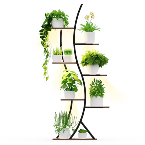 BRITEWAVE Plant Stand with Grow Light Indoor, 60.24" Tall 7-Tiered
