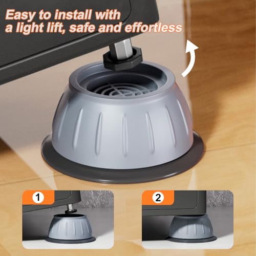 4 Stück Anti-Vibrations-Füße und 1 Haarfänger für Waschmaschinen, Waschmaschine Füße Pad, Universal Waschmaschine Fußpolster Antirutschmatte, Schwingungsdämpfer Waschmaschine Fußpolster