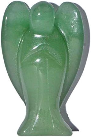 AD Beads Healing Crystal Gemstone Carved Pocket Crystal Guardian Angel Figurines 2 Inch (13 Green Aventurine)