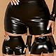 Stilvolle Damen Lackleder Booty Shorts High Waist Mini Short Clubwear (M Schwarz)