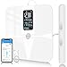 Lepulse Körperfettwaage mit handsensoren Lescale P1, Smart Waage mit Körperfett und Muskelmasse, Personenwaage Digital, Körperwaage Digital, Bluetooth Waage mit APP, 8 Elektroden, 13 Messdaten, Weiß