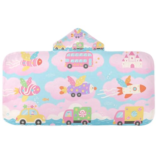 Toalla de playa con capucha, diseño de caricaturas, diseño de caricaturas, toalla de playa para niños, absorbente y absorbente