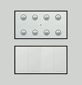 Smarteefi 8 Port Modular WiFi Smart Switch Board (7 Light Switch + 1 Switch 16A), Customizable with Smarteefi add-on modules, Compatible with Alexa (Size: 8M-Square (154mmx160mmx40mm))