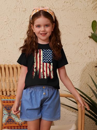 Image of ZDC Girls' Short Sleeve Shirts Kids Crewneck T-Shirts Summer Tops Basic Tees 5-14 Years