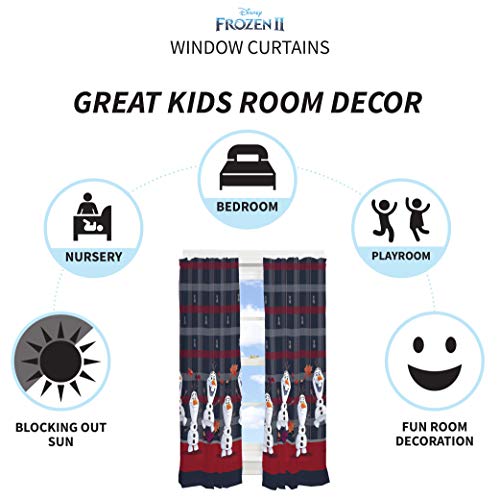 Franco Kids Window Curtain Panels Drapes Set, 82 In X 63 In, Disney Frozen 2 Olaf #TOP1