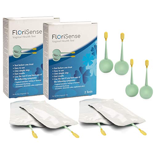 FloriSense Women's Vaginal Health Test (Two Pack) - Easy to Use Vaginal pH Acidity Test (Including Yeast Infections) - 4 Swabs - Feminine Health Test Kit - Test Before You Treat - Results in Seconds