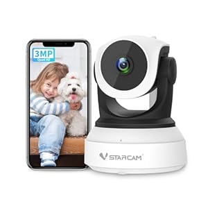VSTARCAM 2K Battery Powered Security Camera, Indoor Camera Wireless with Phone App, Battery Operated Pet Camera, Baby Monitor with 2-Way Audio, Motion Detection, Auto Tracking, TF & Cloud Storage