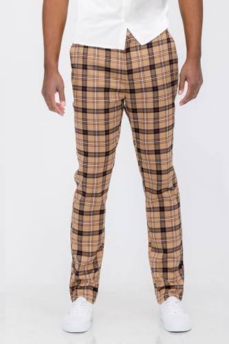 Men Plaid Slim Fit Trouser Pants2