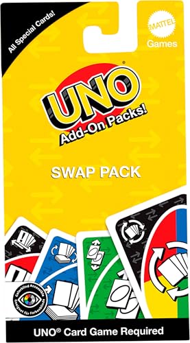 Mattel Games UNO   Paquete de intercambio adicional para niños y adultos para la noche de juegos familiares, úsalo como un juego de viaje o regalo atractivo para niños, de 2 a 10 jugadores, a partir