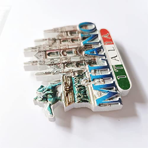 Imán decorativo Milan Italy de resina artesanal miniatura 3