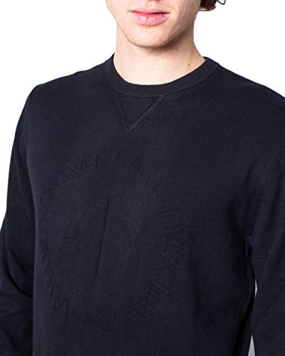 Ax Armani Exchange Men's Tonal Big Logo Design Pullover Sweater, Black, Medium #TOP2