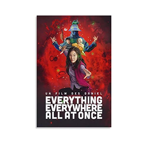 LEUEE Everything Everywhere All at Once 2022 Movie Poster Decorative Painting Canvas Wall Movie Films Posters And Art Picture Print Modern Family Bedroom Decor Film Posters 12x18inch(30x45cm)