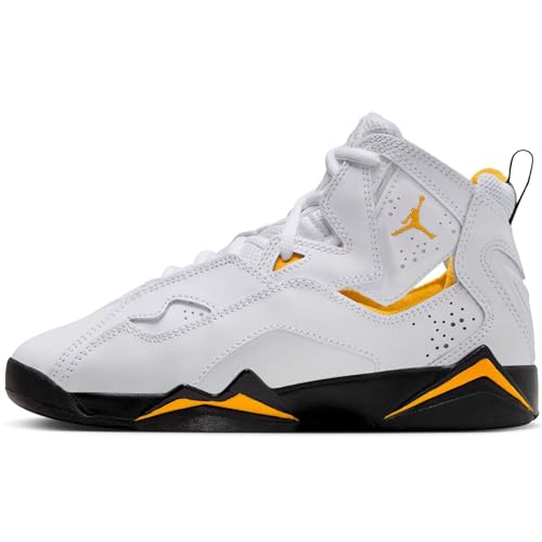 Jordan Big Kid's True Flight White/Black-Yellow Ochre (343795 107) - 6.5