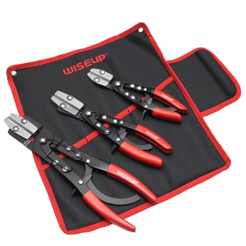 WISEUP 3PCS Hose Pinch Off Pliers- 8in 10in 12in Ratchet Hose Pliers for Automotive Radiator Radiator Fuel & Coolant Lines with Storage Bag