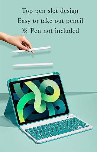 KMXDD Keyboard Case for iPad 8th 7th Generation 10.2 inch, Air 3rd Gen, iPad Pro 10.5 inch Case with Wireless Detachable Bluetooth Color Keyboard Cover (Yellow)