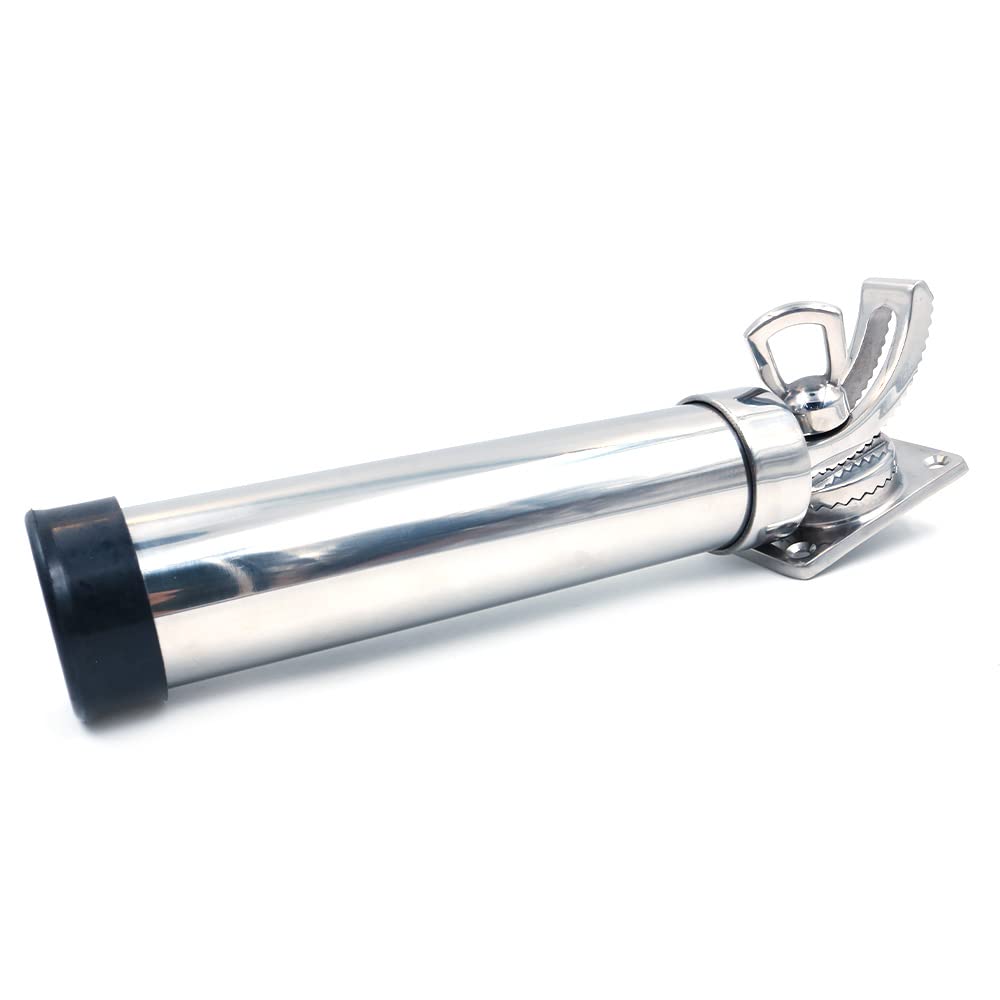 Angelrutenhalter für Angeln, 360 Grad verstellbar, 316 Edelstahl, Marinequalität, Deck-Halterung, rechteckige Basis für Meeresfischerboot, Yacht