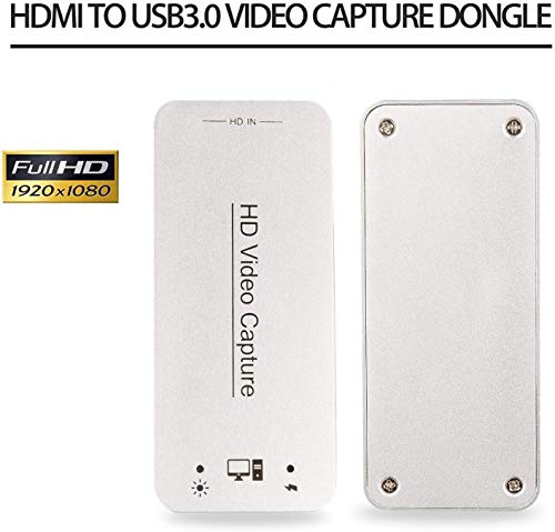 Video Capture Card, HDMI to USB 3.0 Capture Card, Analog Video Capture Dongle Device, Full HD 1080p 60FPS Live Streaming and Recording for Switch PS5 PS4 Xbox, Compatible with Windows Linux Mac OS